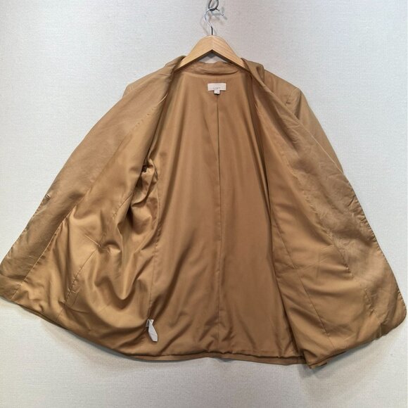 Loft Womens One Button Blazer Jacket Size 14 Tan Neutral Classic Business Pocket - Picture 4 of 13